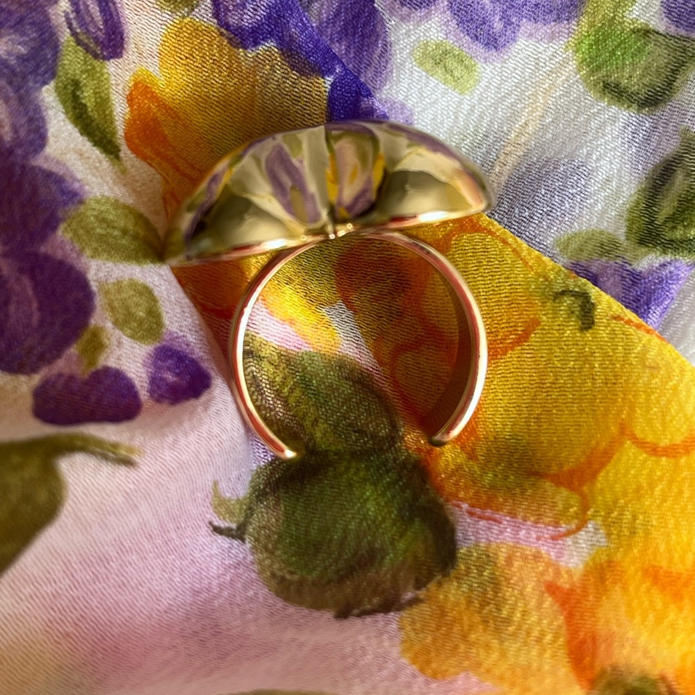 Pretty Bird Gold Plated Adjustable Puffy Heart Ring NEW! - Picture 3 of 5